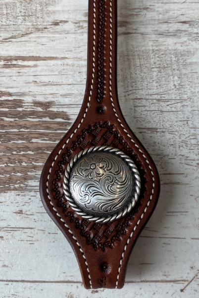 Rope Edge Western Engraved Concho antik 1 1/2